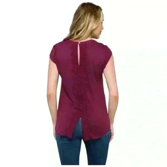 Daniel Rainn Purple Crochet Top From Stitch Fix Size Large - Picture 4 of 9